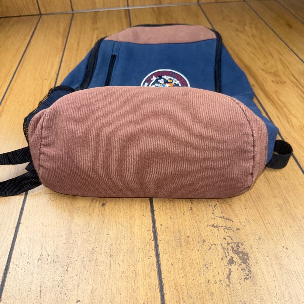 Disney Cast Member Teamwork Makes The Dream Work Canvas Backpack Blue Brown - Picture 8 of 13